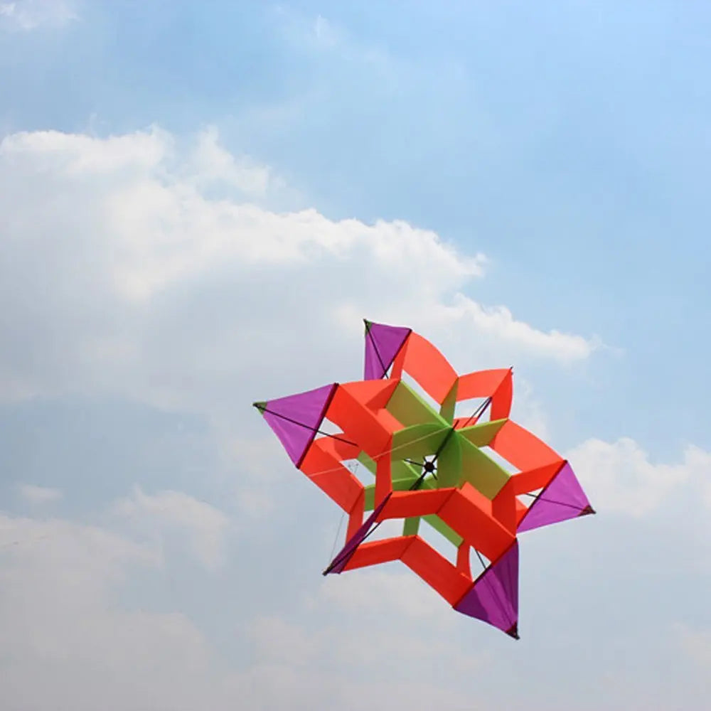 3D Flower Kite With Handle And Line For Outdoor Flying Fun
