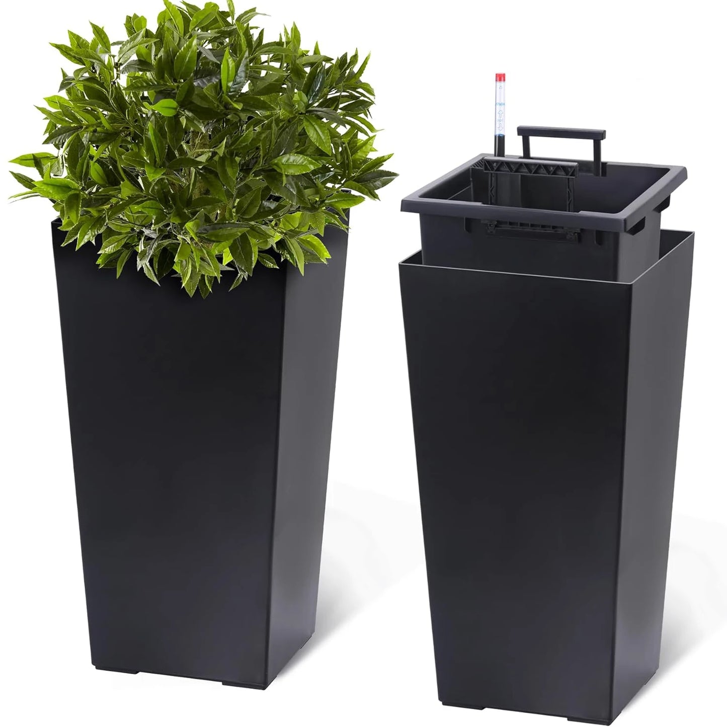 HobbyLane Taper Planter Indoor Outdoor With Shelf Insert Pots
