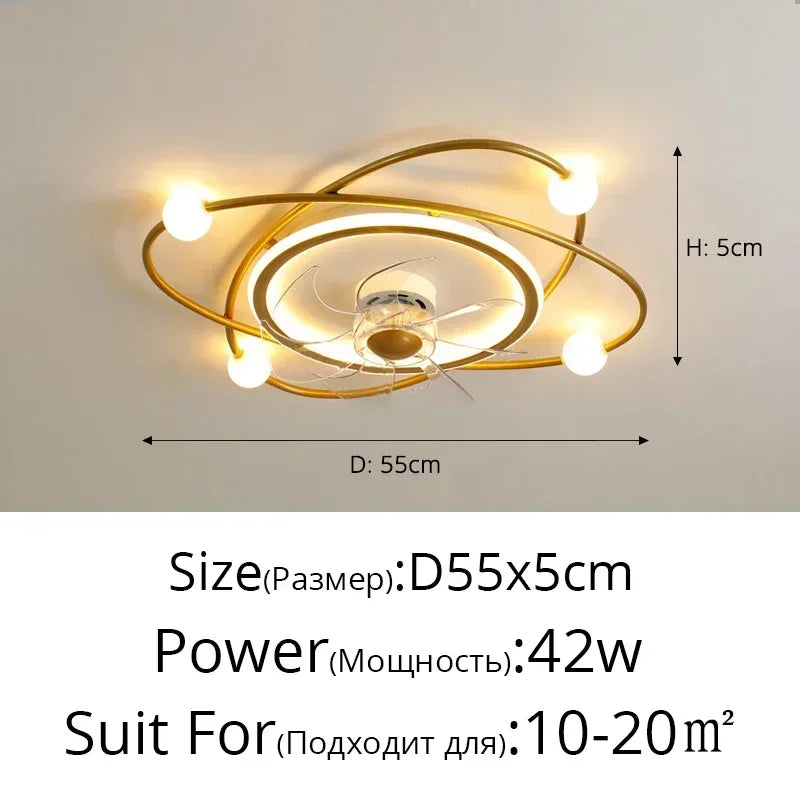 Invisible Integrated Ceiling Fan Light for Living Rooms and Bedrooms