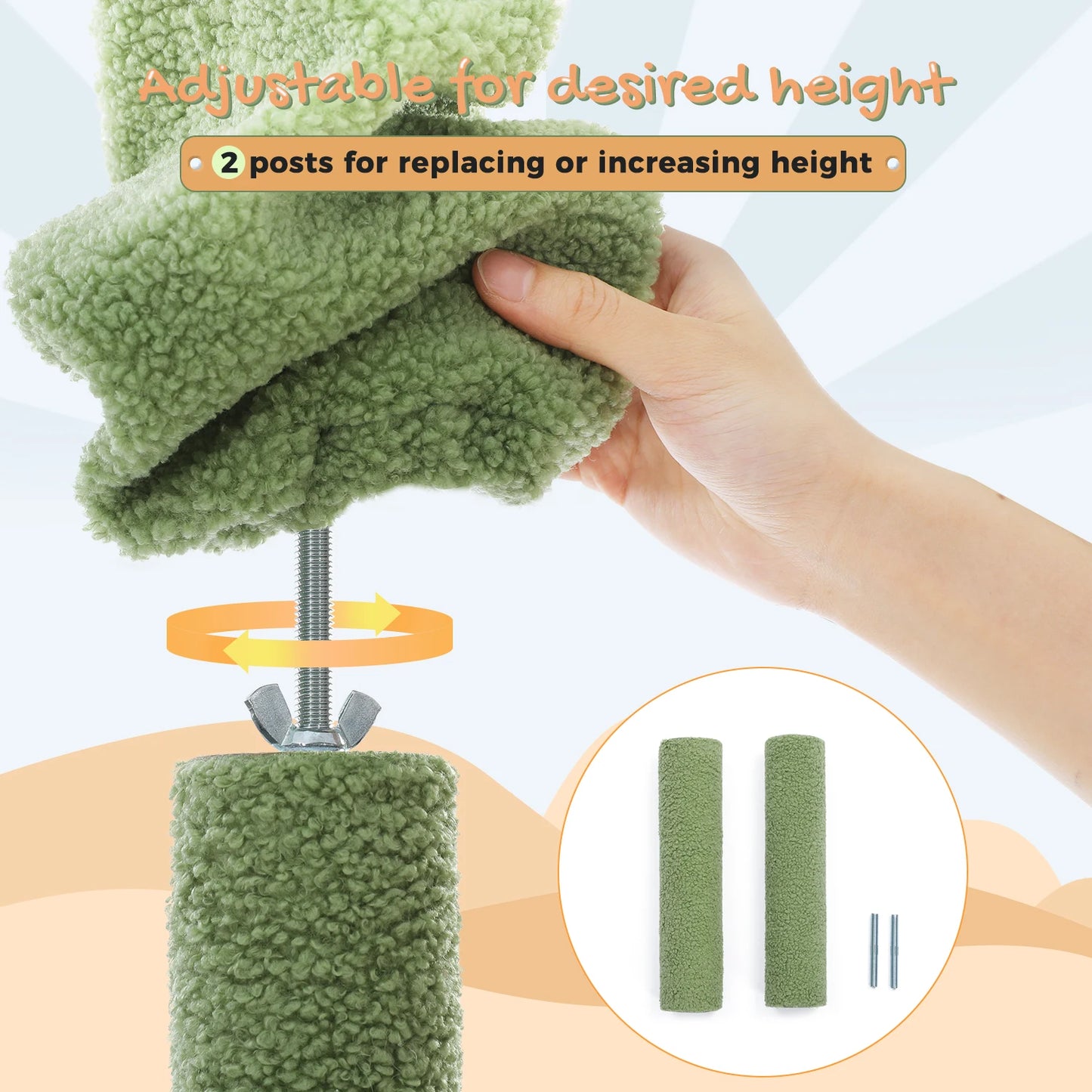 Cactus Cat Tree Tower with Hammocks and Scratching Posts