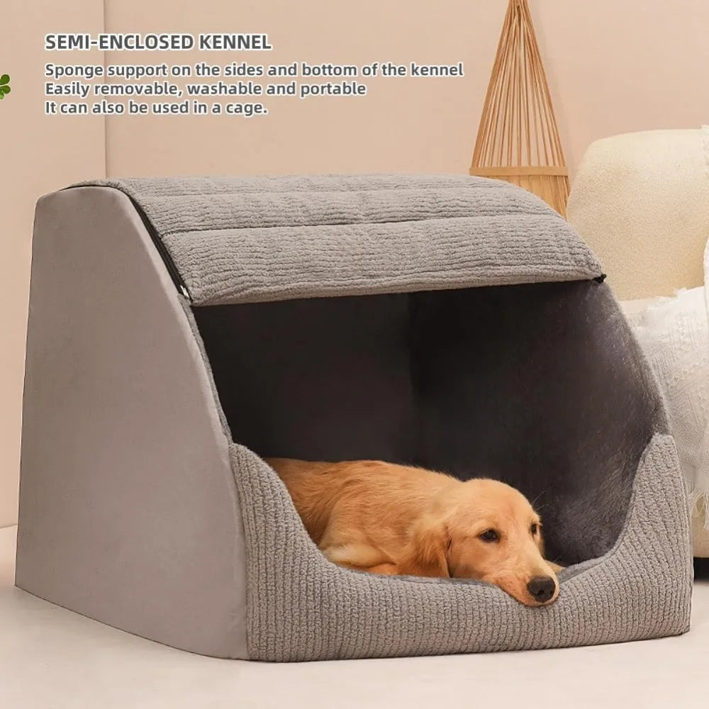 Cozy Dog Bed House Indoor Memory Foam Plush Cave Cushion