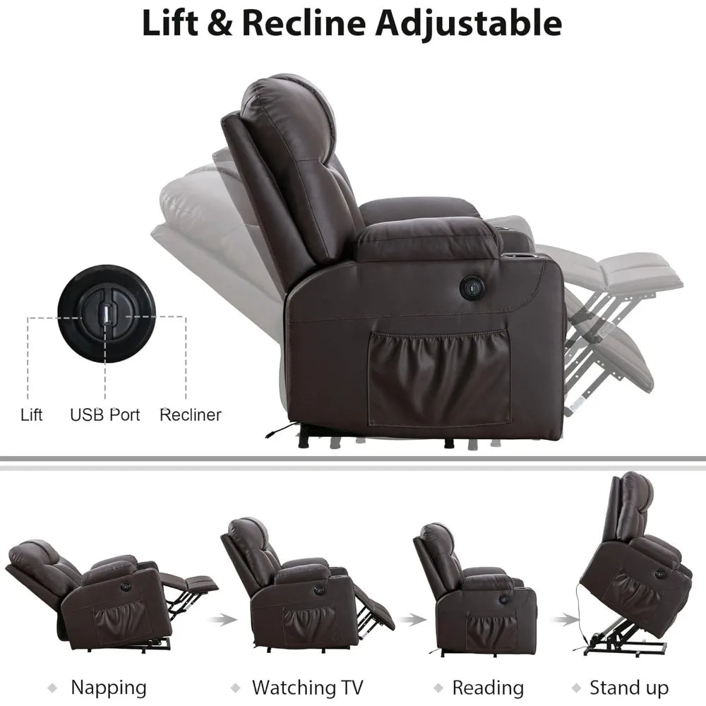 LZJV Power Lift Recliner Chair With Heated Massage