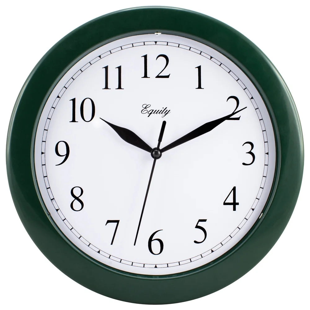 10 Inch Green Quartz Wall Clock With Arabic Numbers Battery Operated
