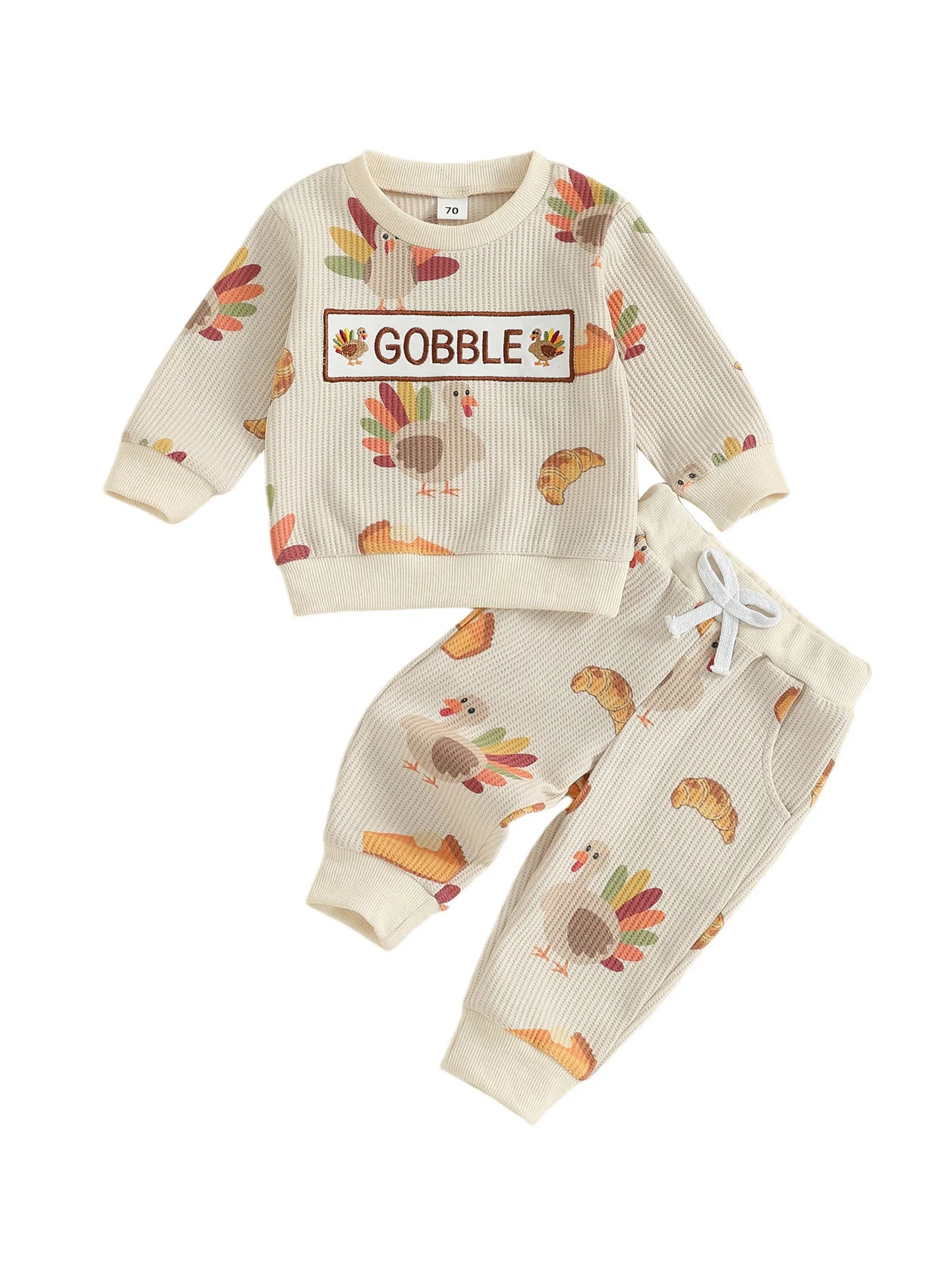 Baby Girl Christmas Outfit Set Reindeer Print Long Sleeve