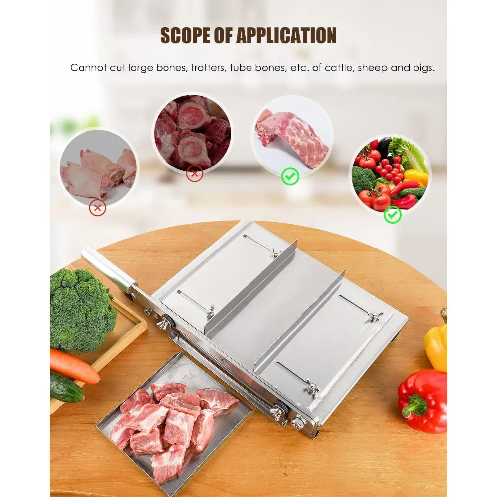 DAFIFY 2 Blade Manual Meat Ribs Chopper Slicer Bone Cutter