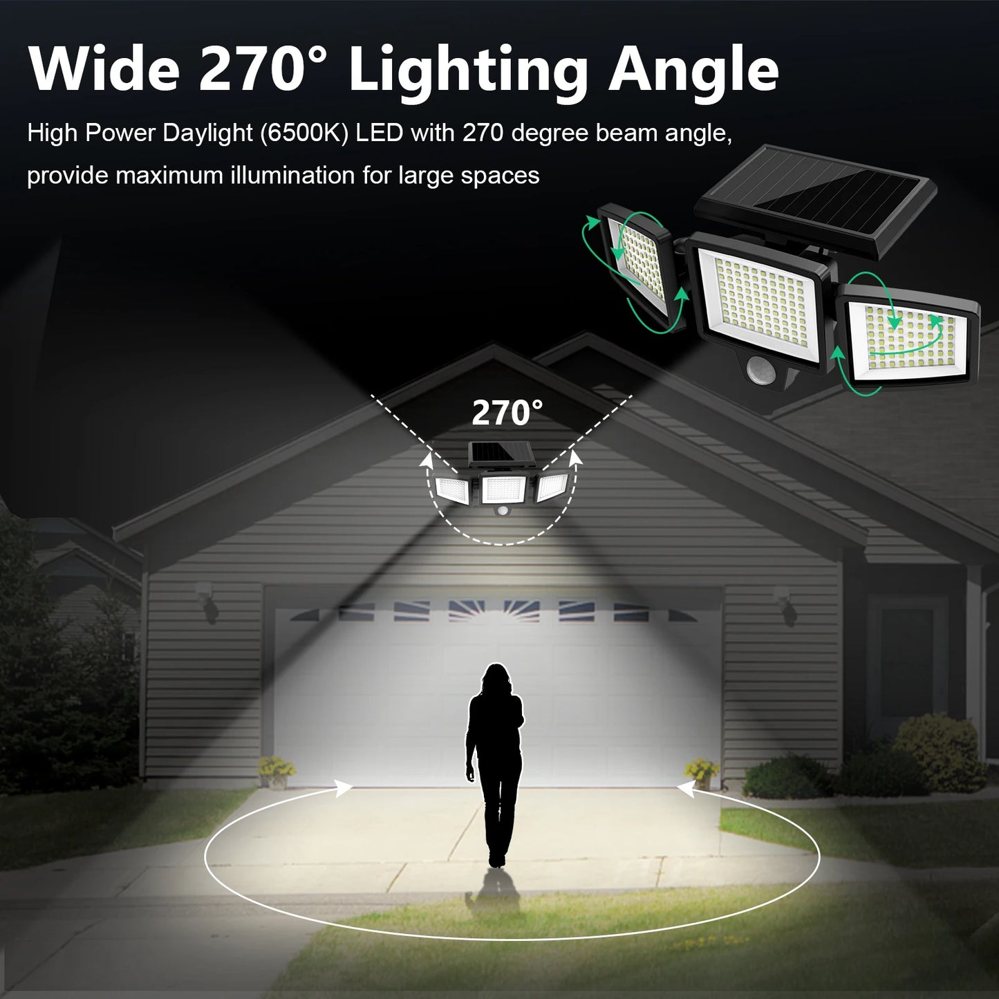SZRSTH Outdoor Solar Motion Sensor Lights For Porch And Yard