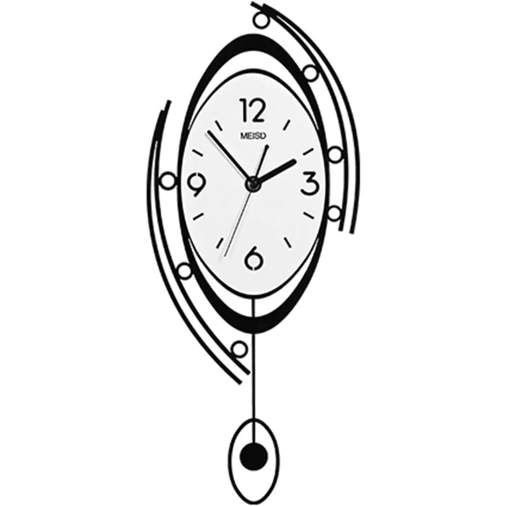 Large Silent Pendulum Wall Clock 23 Inch Living Room Decor