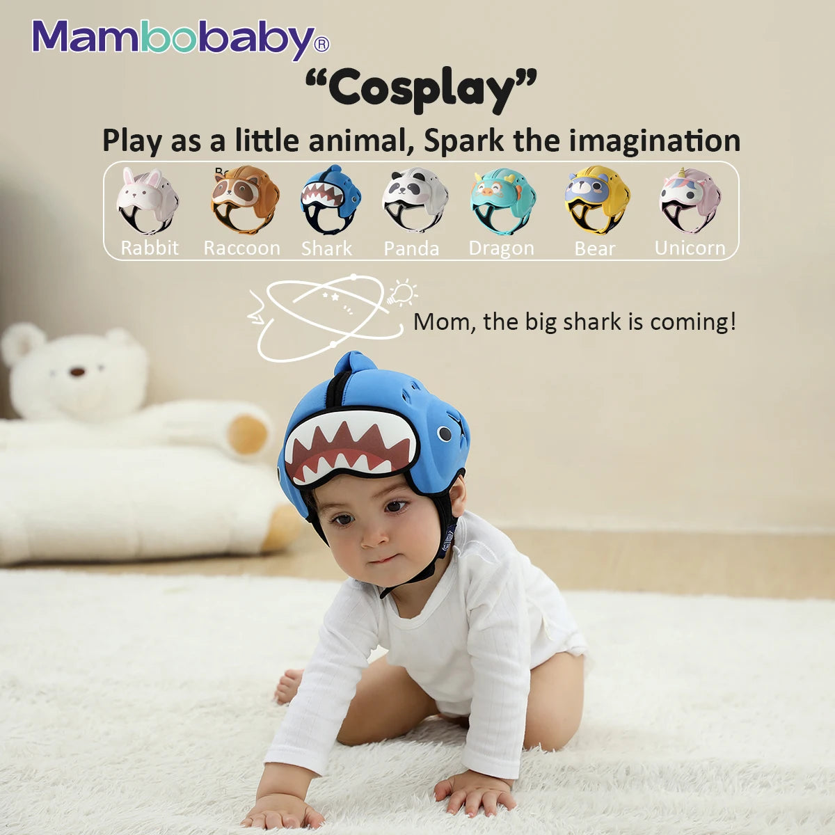 Mambobaby Safe Anti-Shock Baby Helmet for Crawling Infants