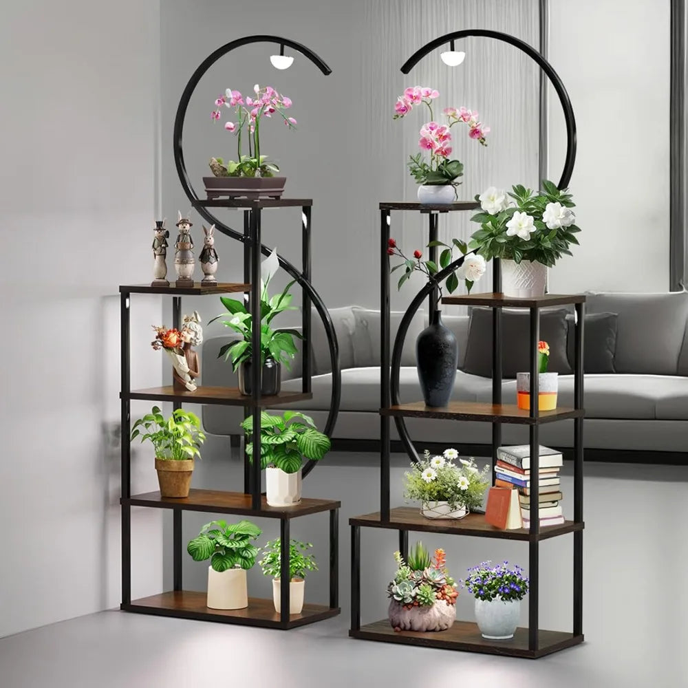 Tall Indoor Plant Stand With Grow Lights 67 Inch Shelf