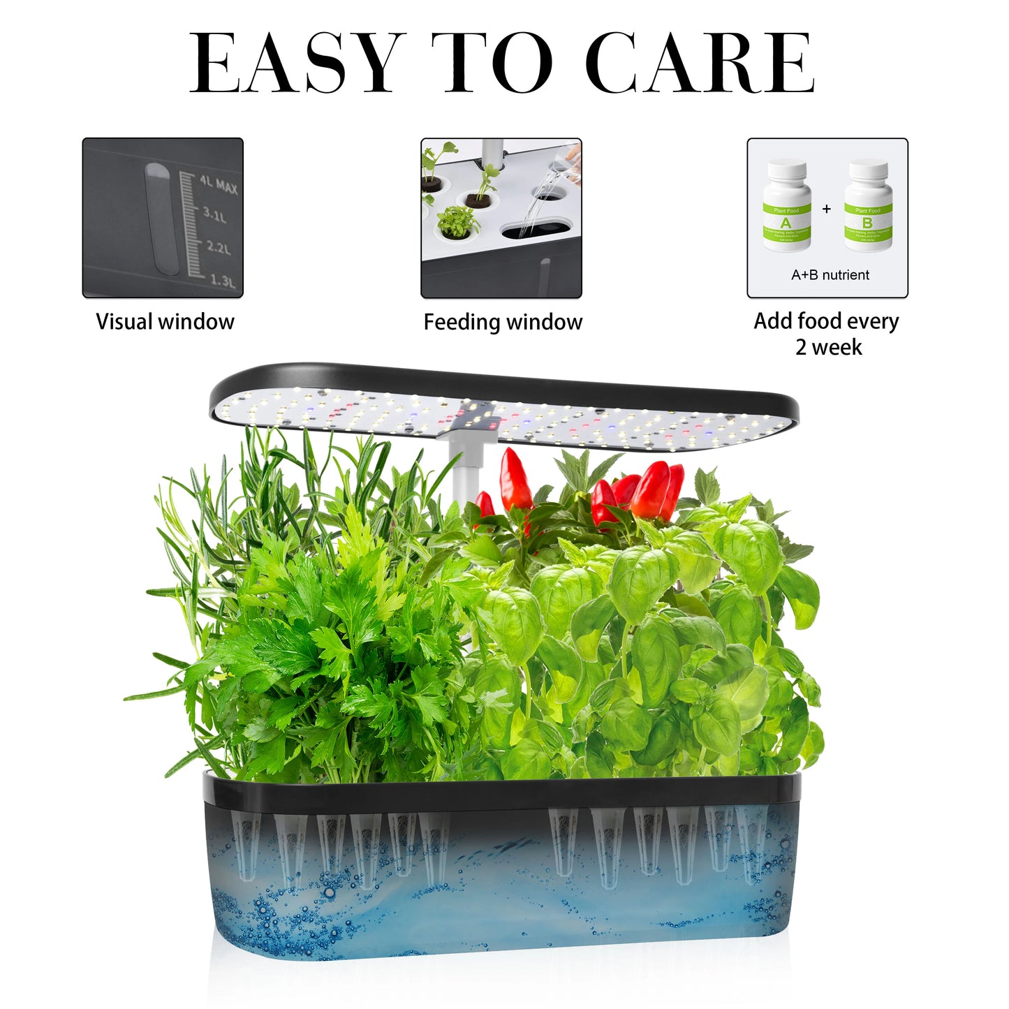 12 Pod Hydroponics Growing System With Automatic Timer LED Light