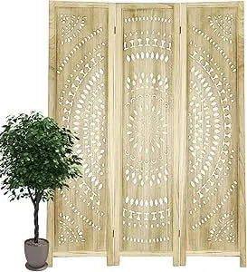 Babion 6 Panel Wood Room Divider Folding Privacy Screen