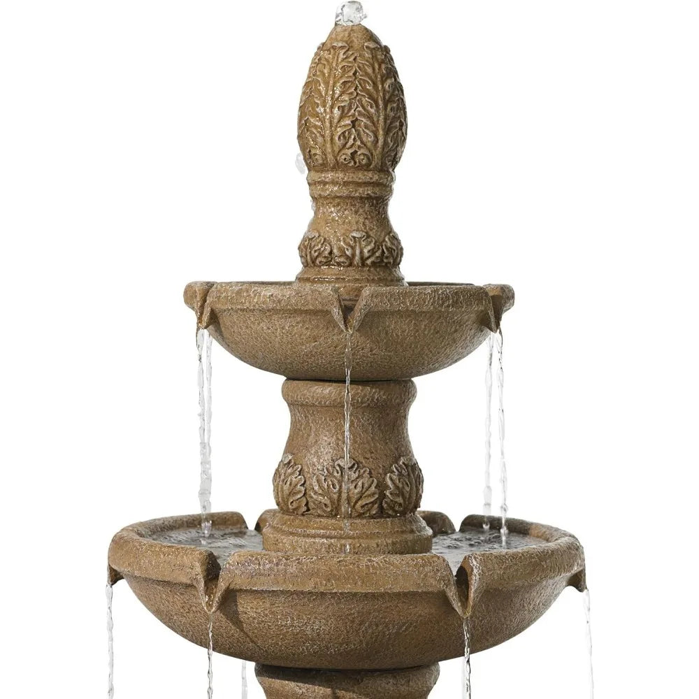 Domanico Italian Outdoor 3 Tier Bubbler Fountain 57 Inch