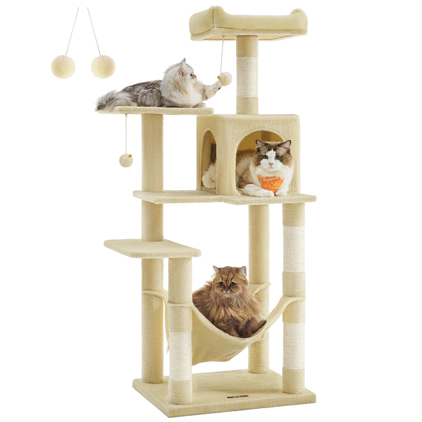 Feandrea 56 Inch Multi-Level Cat Tree with Scratching Posts