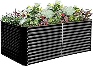 Land Guard 8x4x3ft Galvanized Raised Garden Bed 36 Inch Tall
