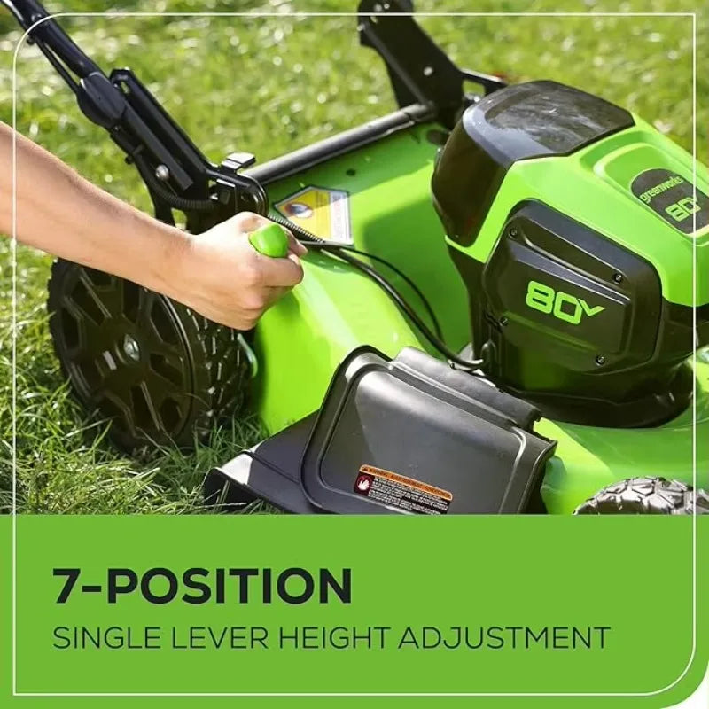 80V 21 Brushless Cordless Push Lawn Mower 4.0Ah Battery