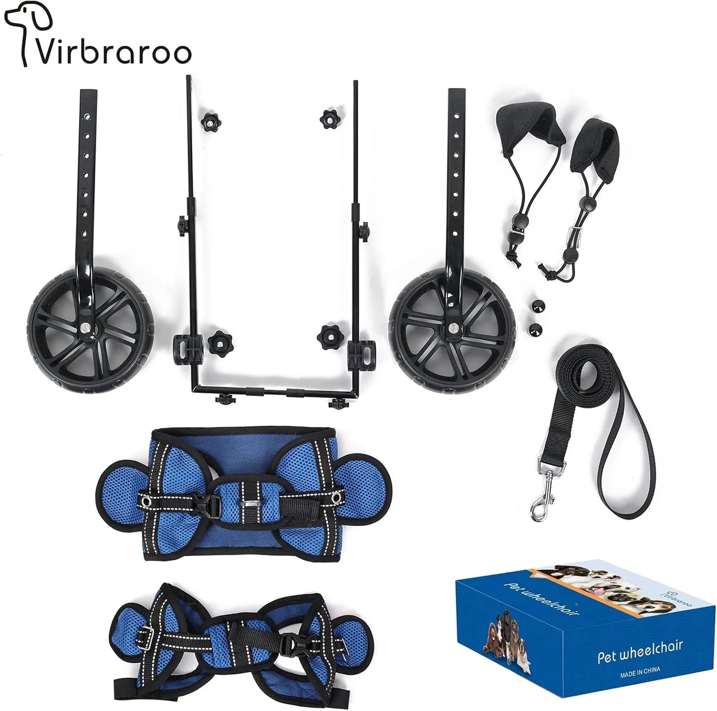 Adjustable Dog Wheelchair With All Terrain Tires Back Legs