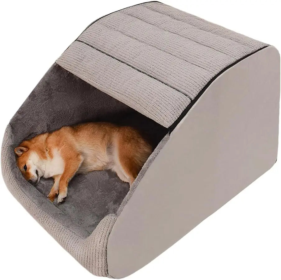 Cozy Dog Bed House Indoor Memory Foam Plush Cave Cushion