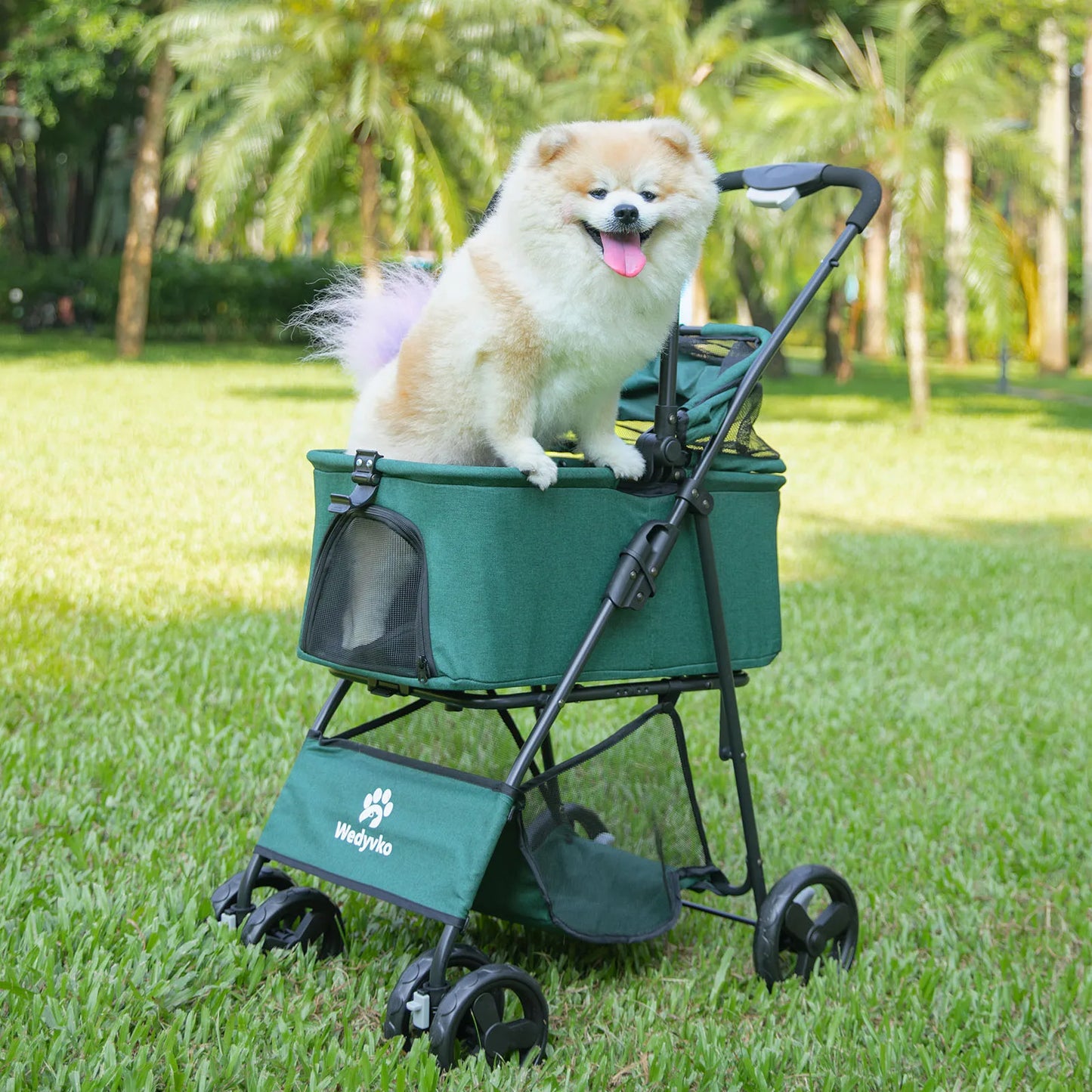 Wedyvko One-Click Folding Pet Stroller for Small Dogs