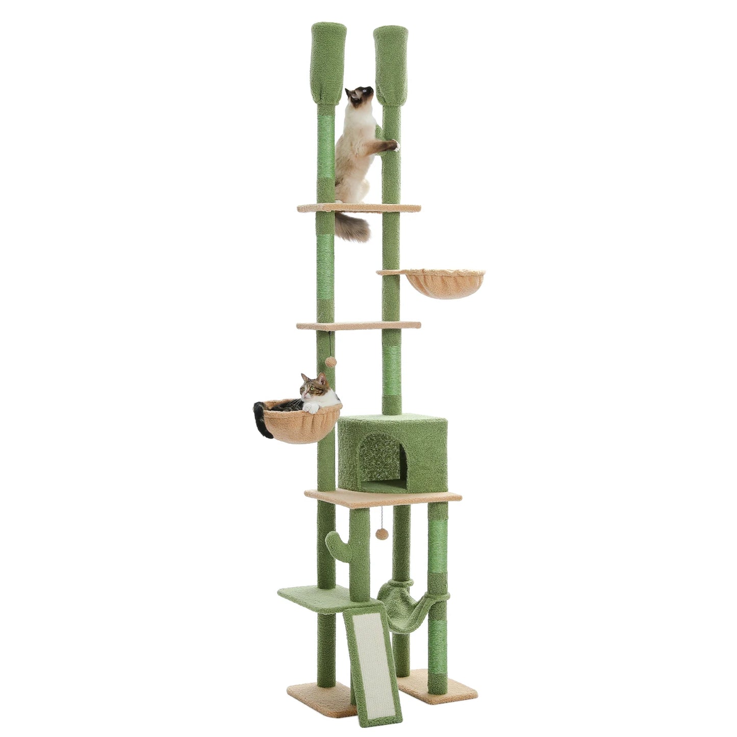 Cactus Cat Tree Tower with Hammocks and Scratching Posts