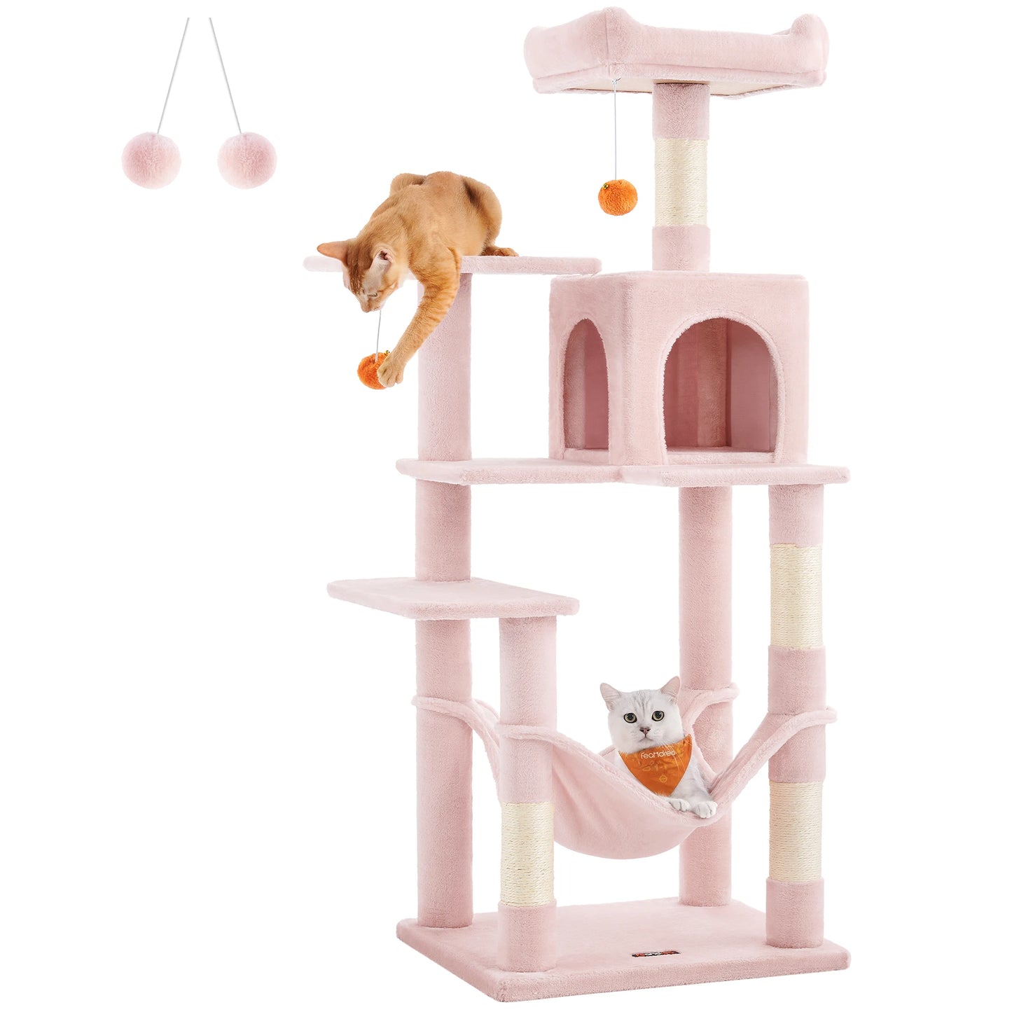 Feandrea 56 Inch Multi-Level Cat Tree with Scratching Posts