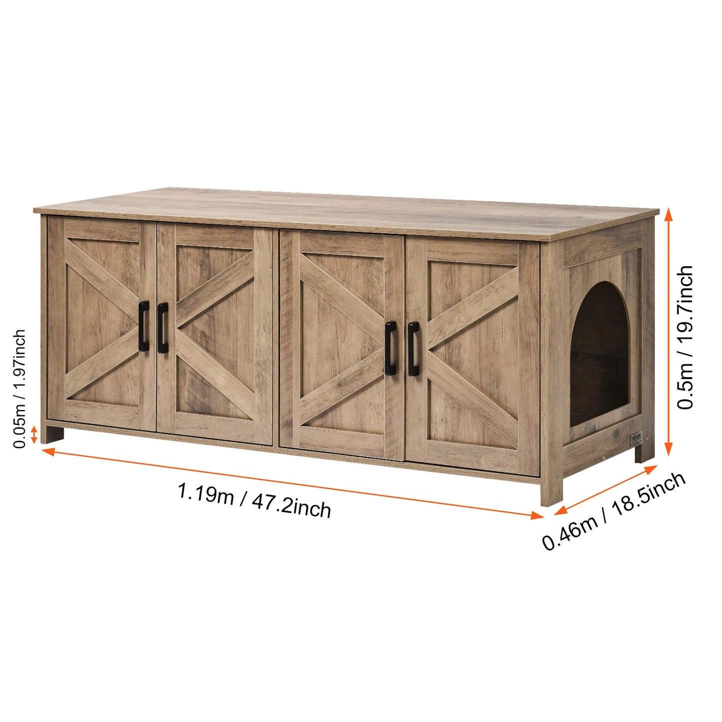 SucceBuy White Cat Litter Box Enclosure for Two Cats