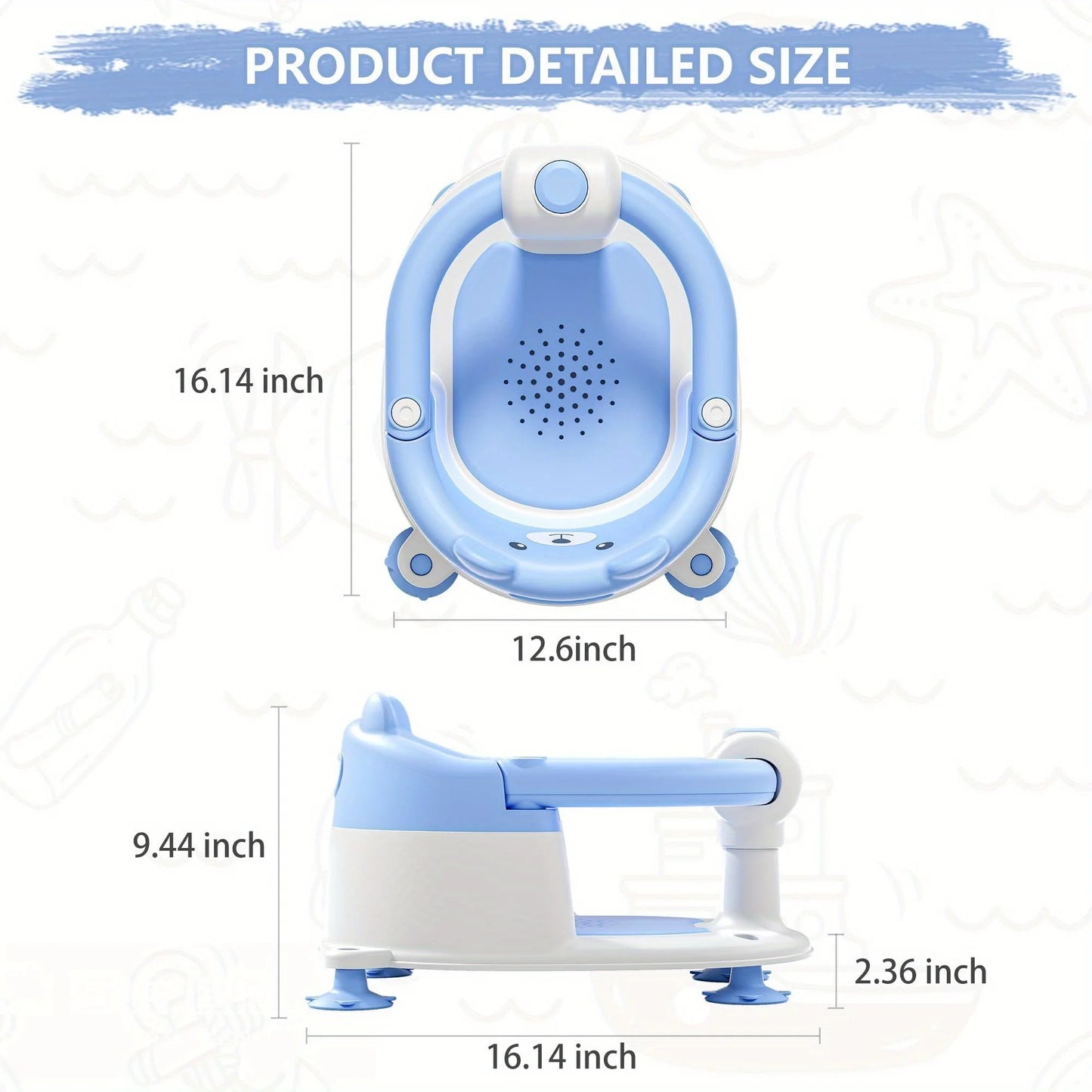 Infant Bath Seat Six Months And Up Non Slip Suction