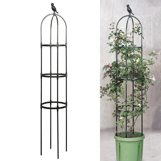 6ft Garden Obelisk Trellis for Climbing Plants in Black