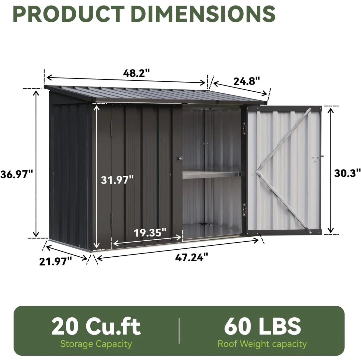 Nordivale All Weather Outdoor Storage Cabinet With Lockable Doors