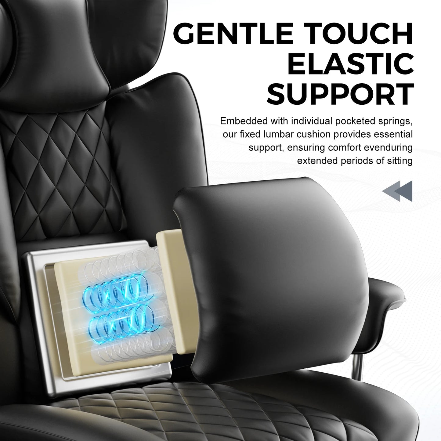 Big And Tall Gaming Chair With Pocket Spring Lumbar Support