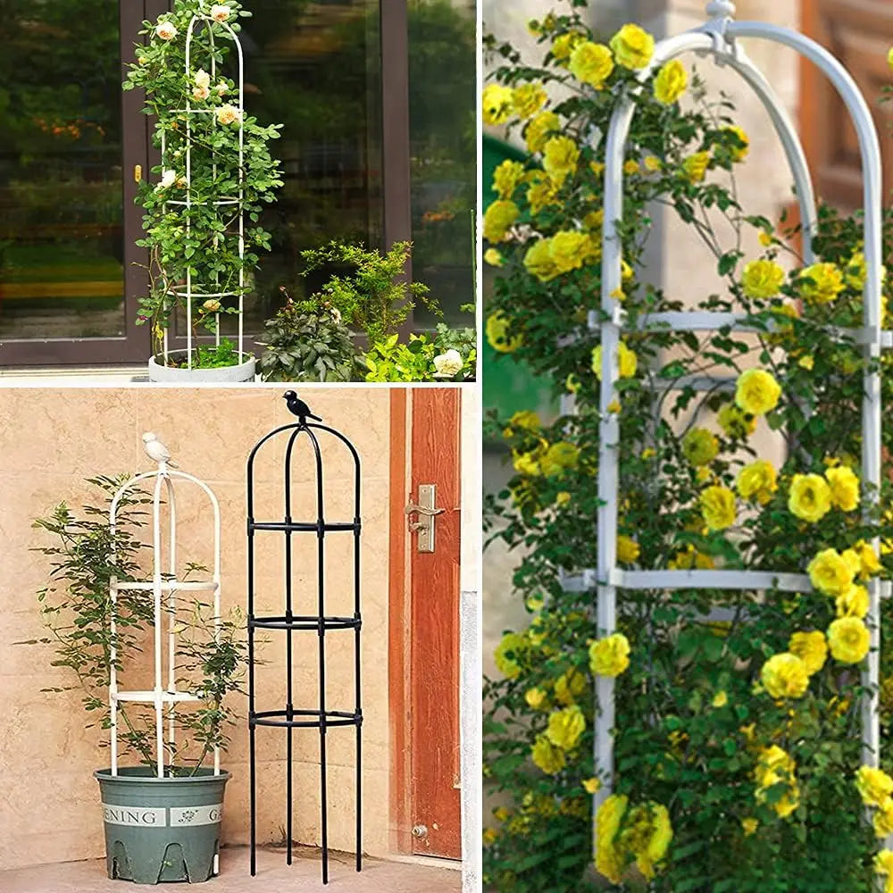 6ft Garden Obelisk Trellis for Climbing Plants in Black