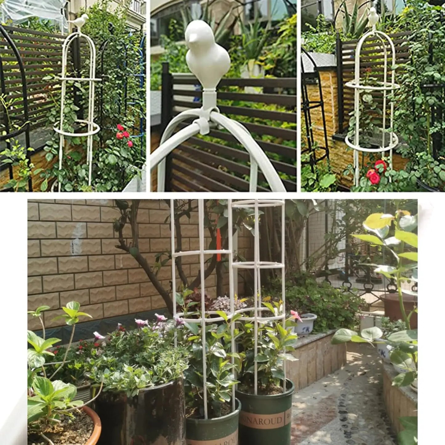 6ft Garden Obelisk Trellis for Climbing Plants in Black