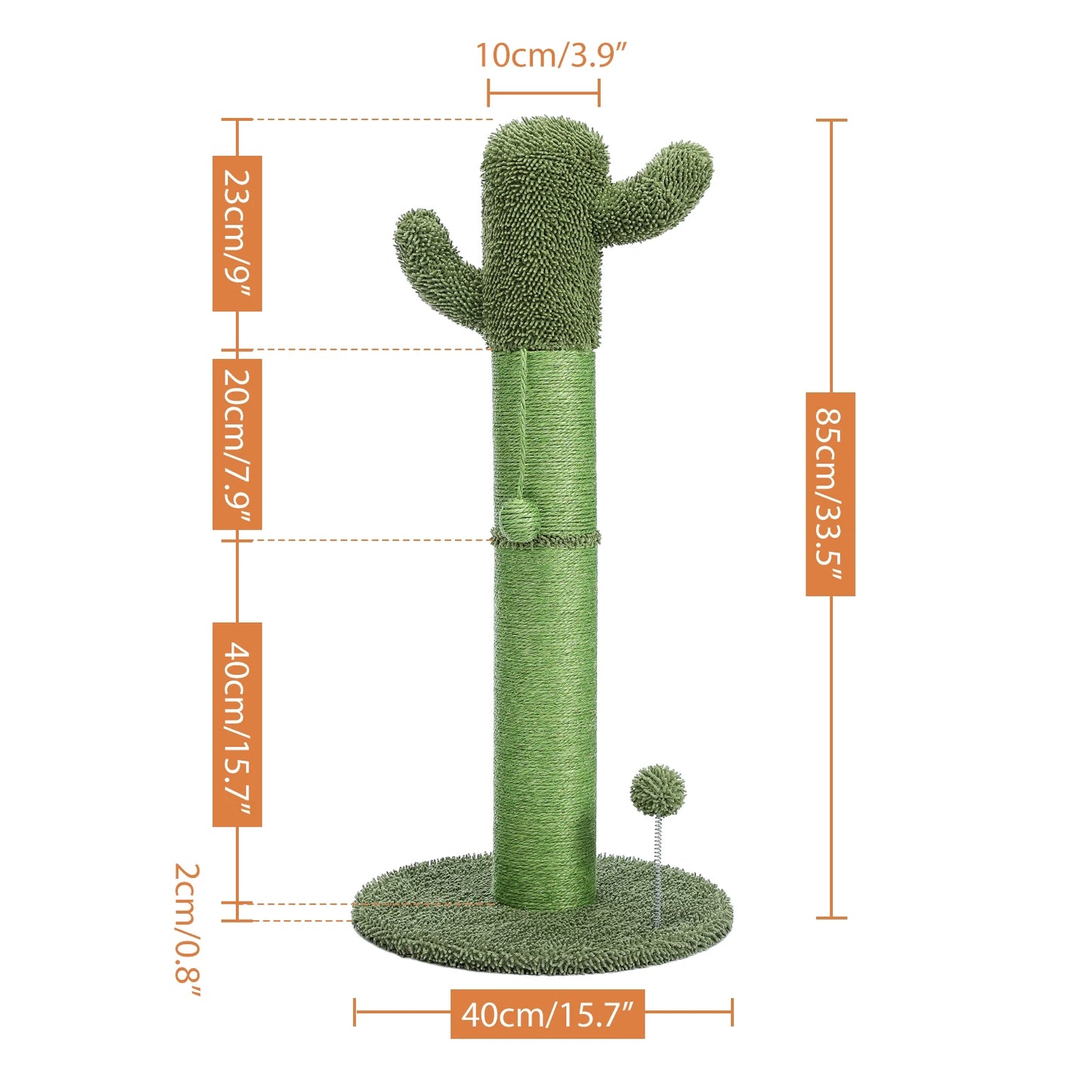 Cute Cactus Cat Tree Toy with Ball and Scratching Post