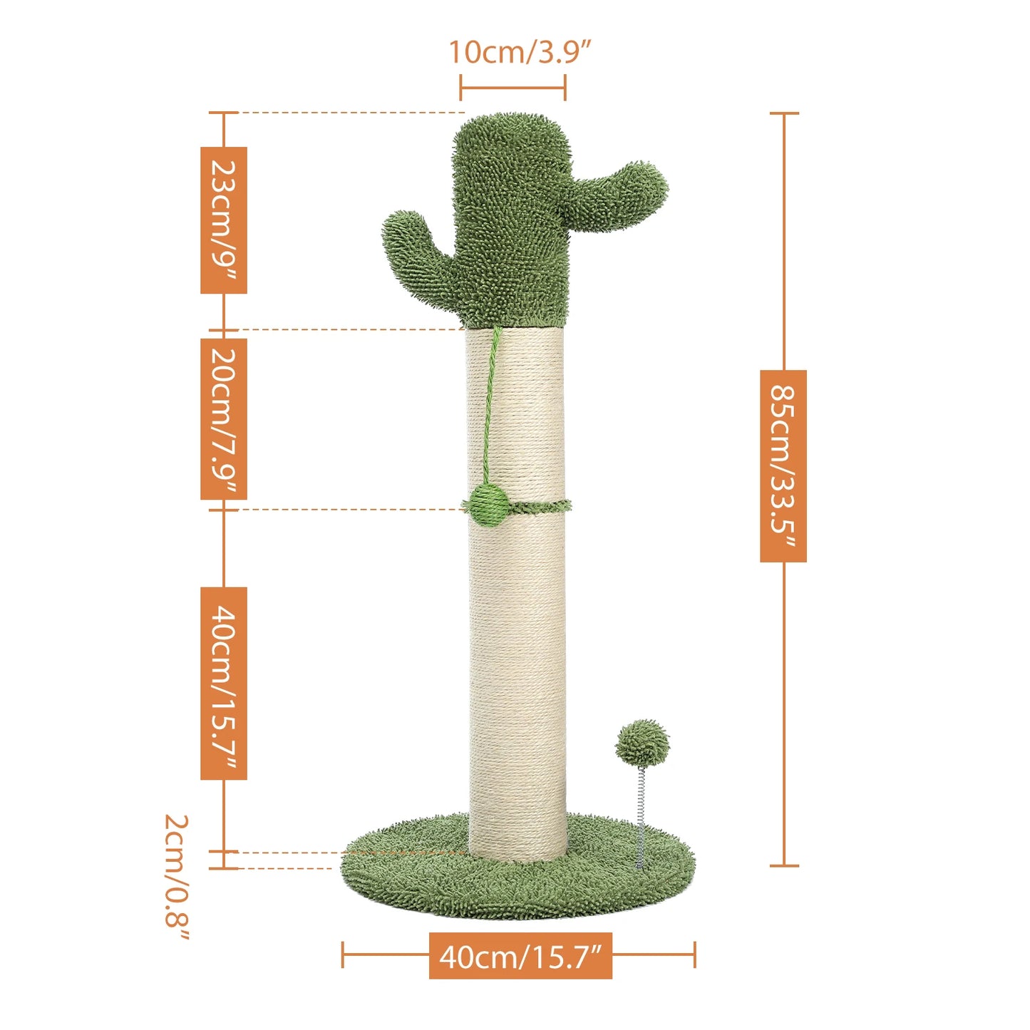 Cute Cactus Cat Tree Toy with Ball and Scratching Post