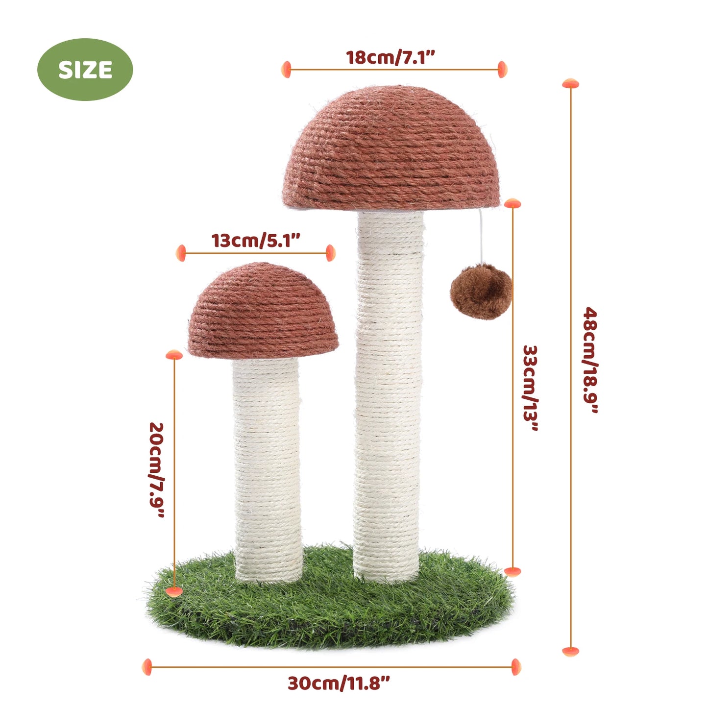 Cute Cactus Cat Tree Toy with Ball and Scratching Post