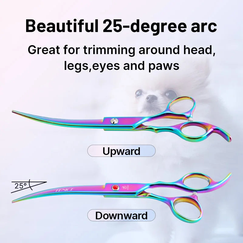 Fenice Rainbow Black Dog Grooming Scissors Shears Set