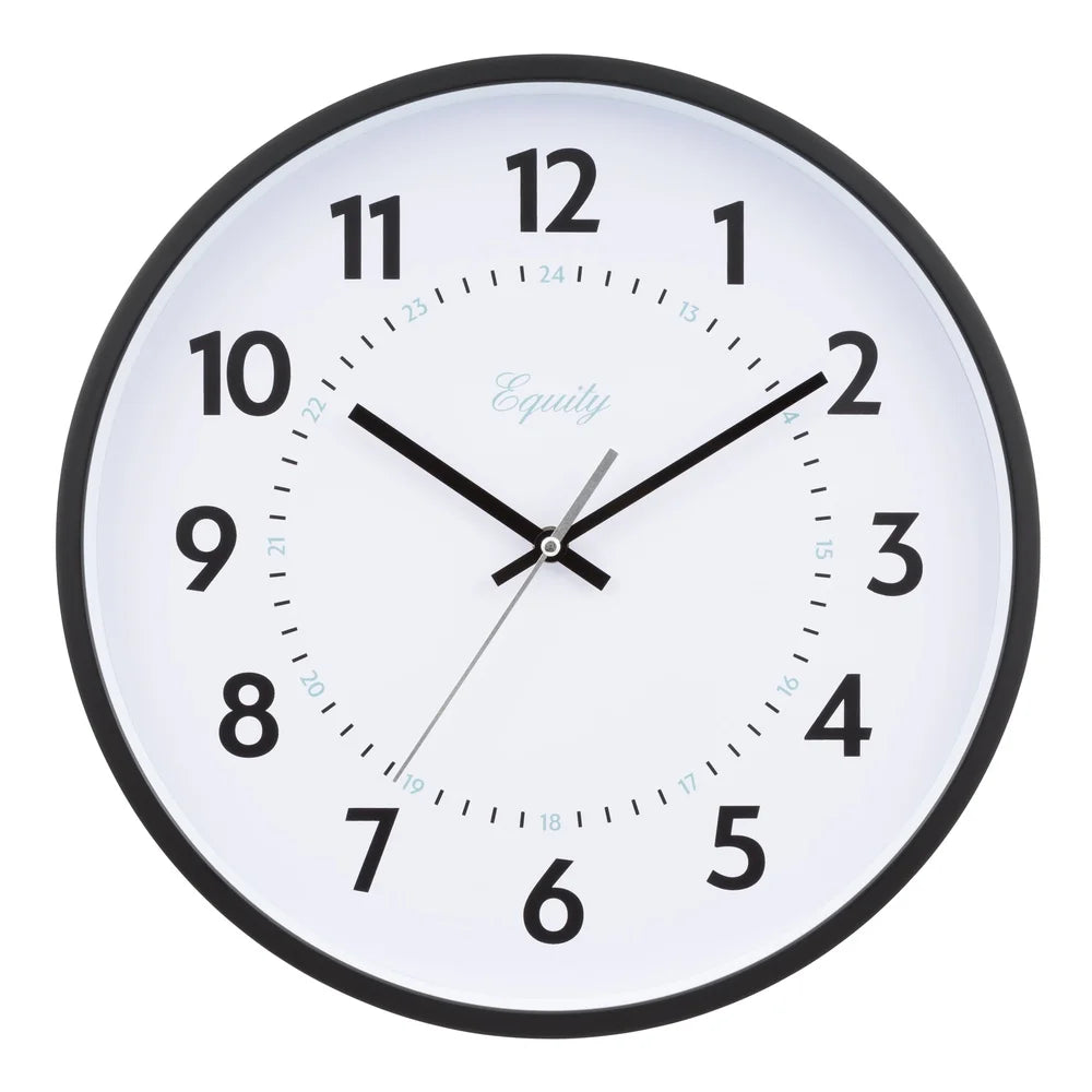 14 Inch Quartz Clock Dual Time Easy Setup Battery Operated