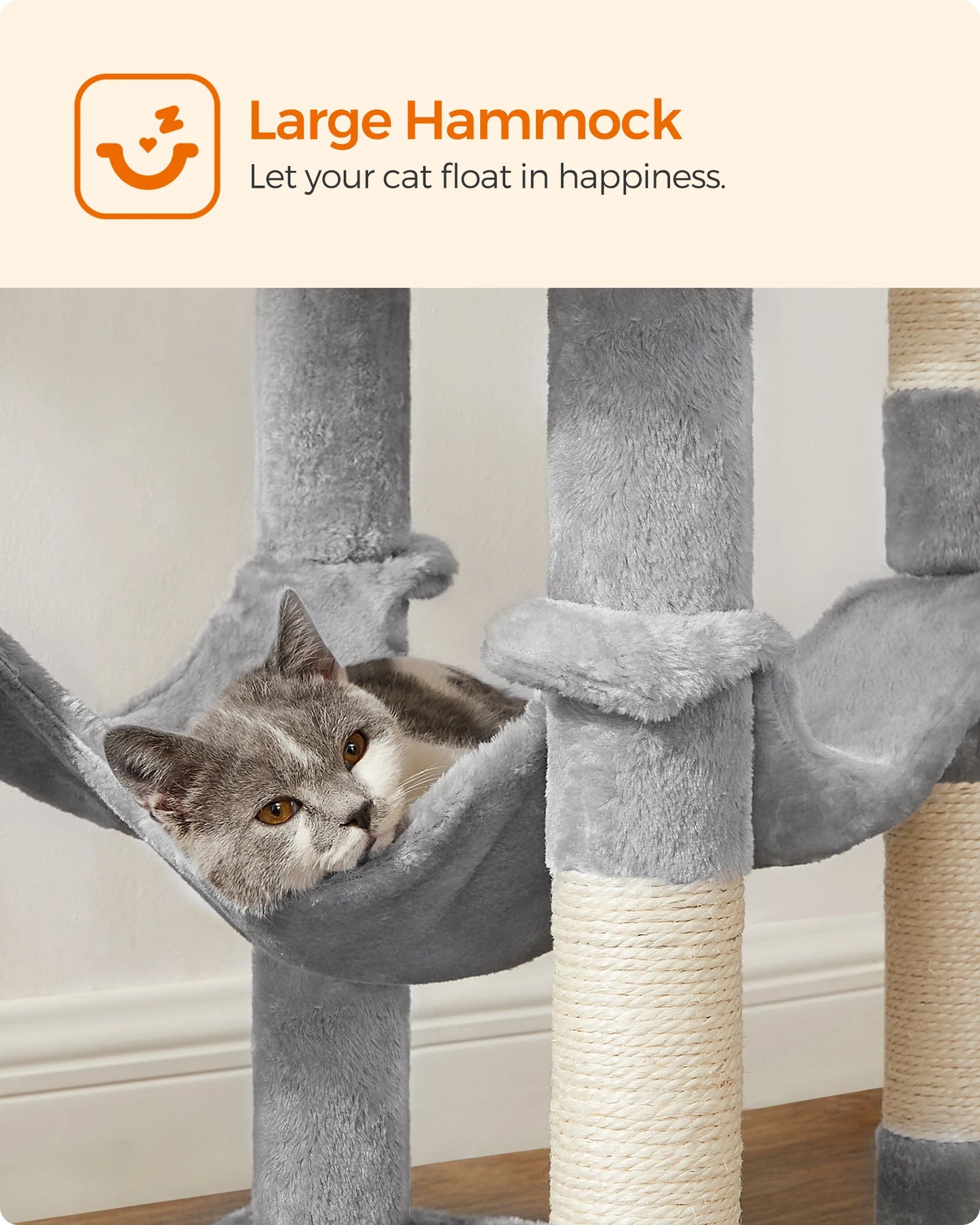 Feandrea 56 Inch Multi-Level Cat Tree with Scratching Posts