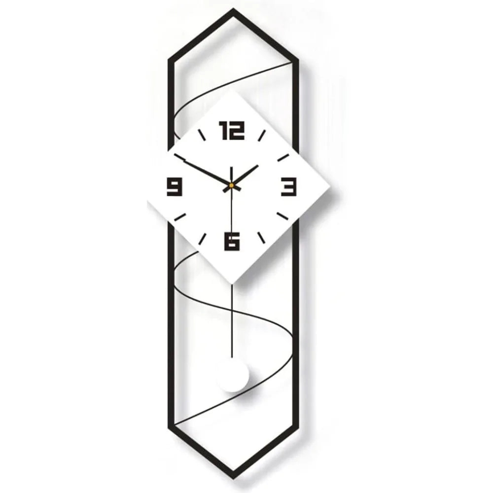 Silent Quartz Metal Wall Clock Pendulum Modern Home Decor