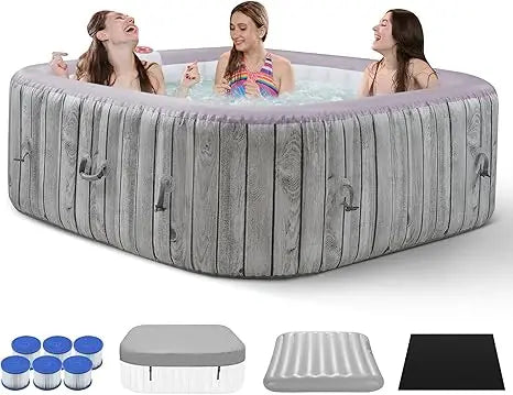 Inflatable Square Hot Tub Spa Portable 4-6 Person Jets