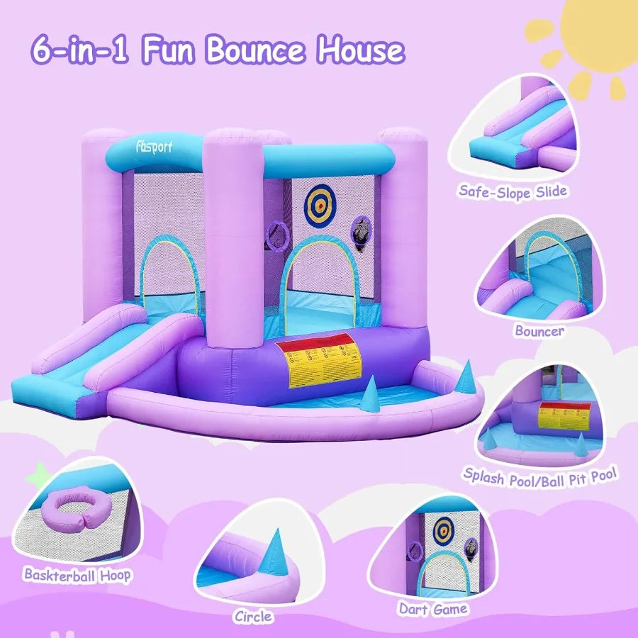 Design Inflatable Bounce House Galaxy Theme Castle With Slide