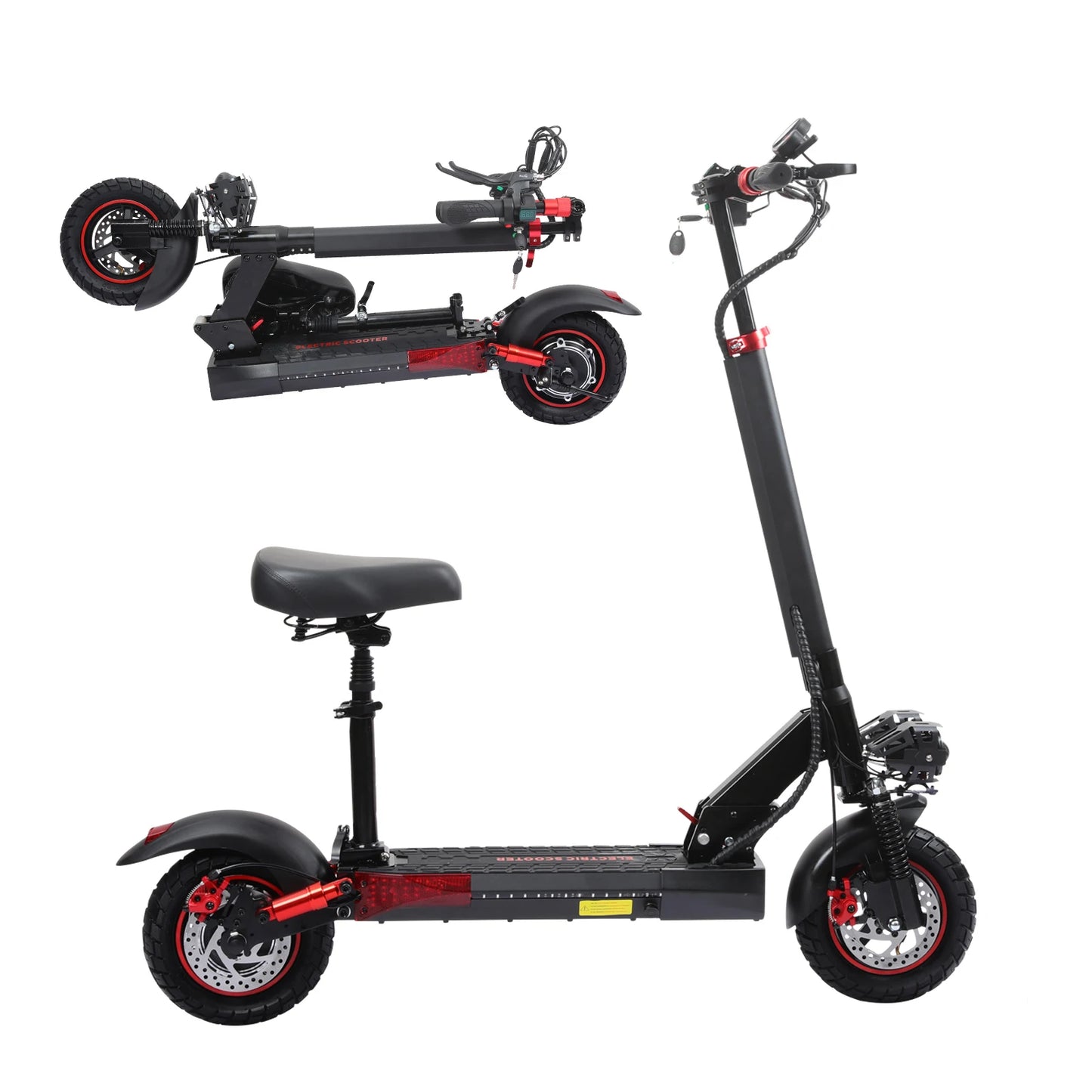 FREEBOY 1200W Foldable Electric Scooter With Seat And Dual Suspension