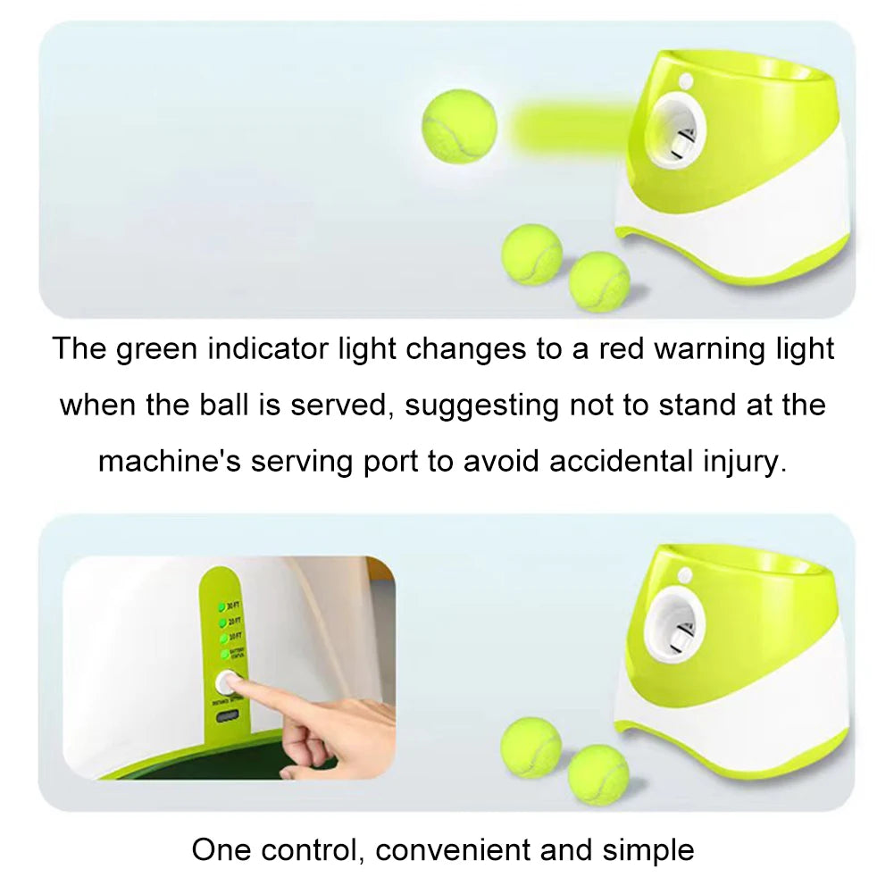 Pet Prime Automatic Dog Ball Thrower Launcher 3 Tennis Balls