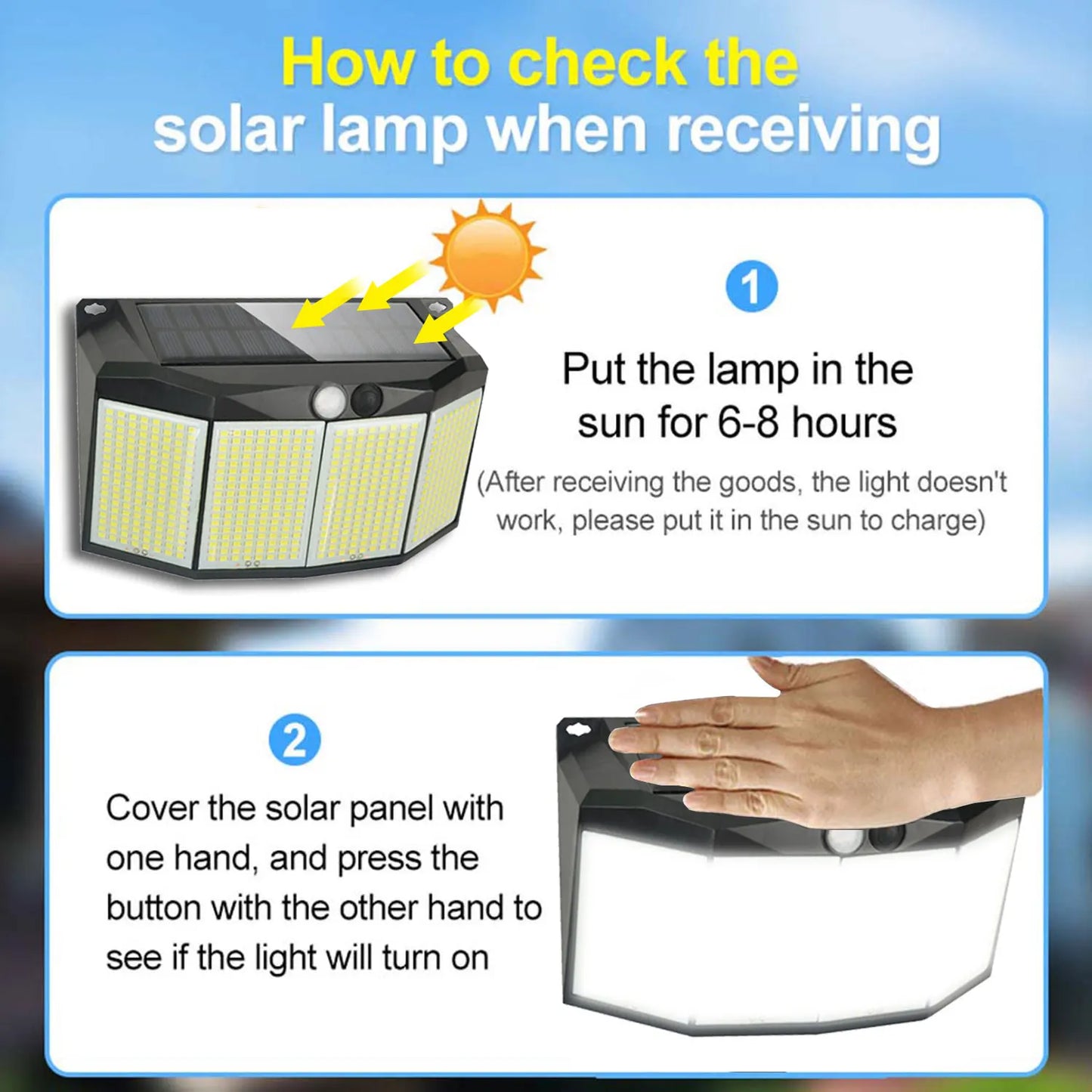 576 LED Solar Motion Sensor Flood Light For Outdoors