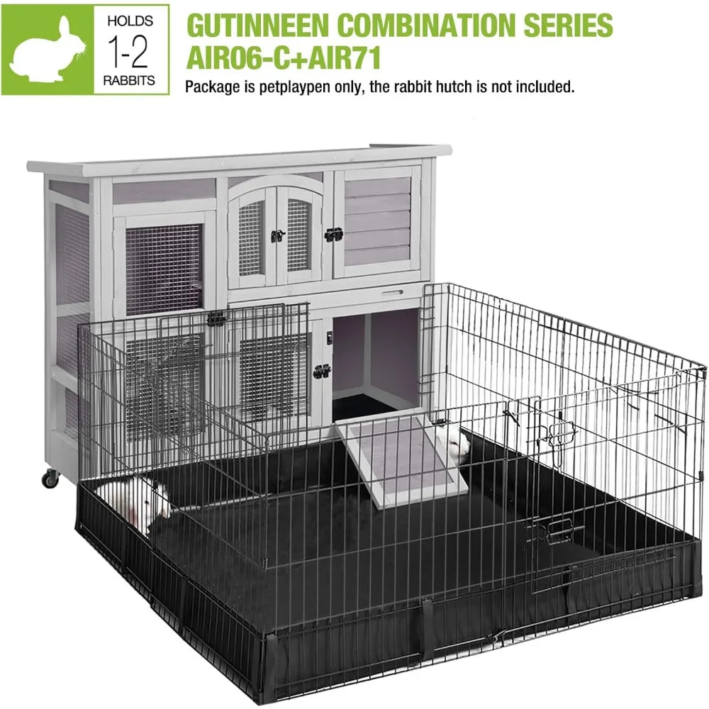 Indoor Outdoor Rabbit Hutch On Wheels With Tray 47 Inch