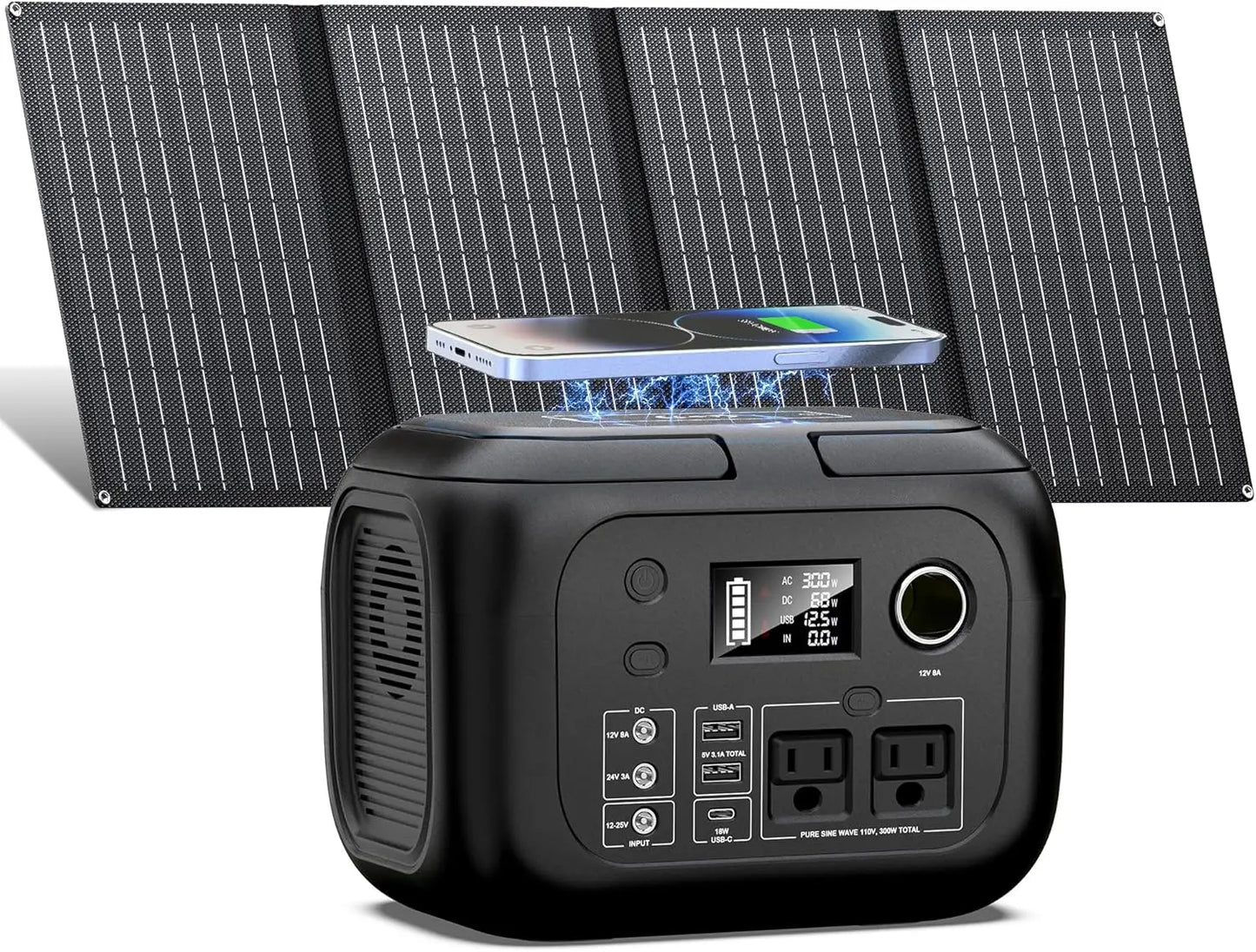 SinKeu 300W Portable Power Station 260Wh Solar Generator