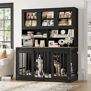 DAFIFY Dog Crate Furniture for Large Dogs With Divider