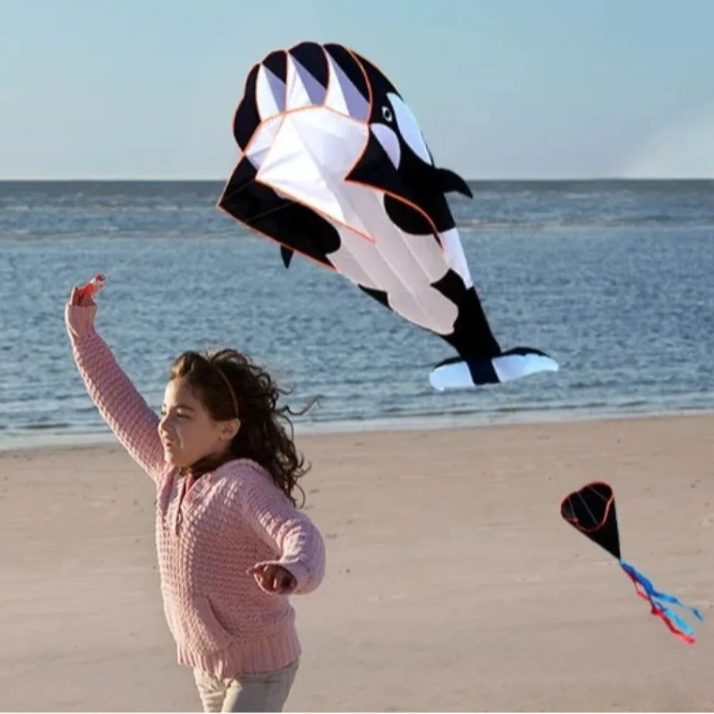 Whale Dolphin Single Line Kite With Long Tail For Outdoor Flying