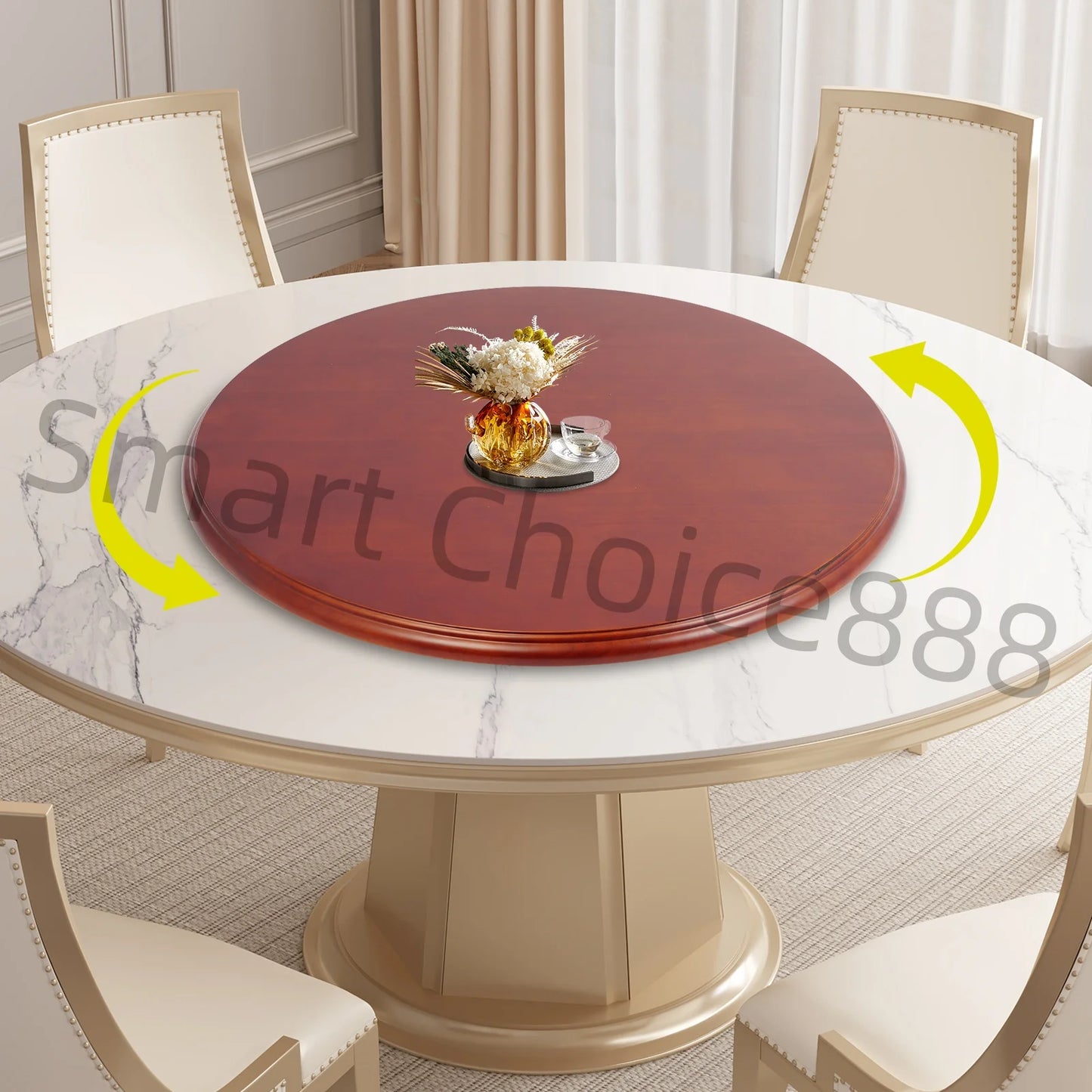 70cm Wood Lazy Susan Round Dining Table Spinner Organizer