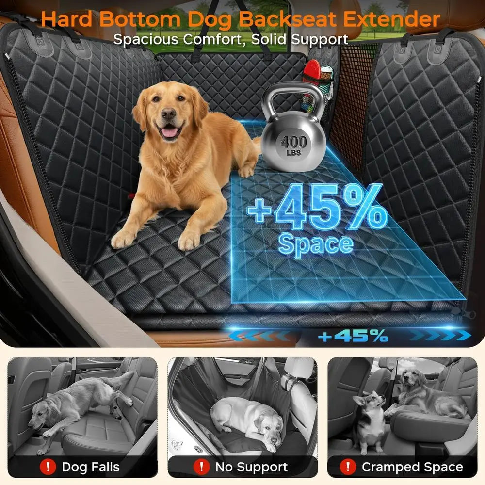 Backseat Dog Car Seat Cover Hammock With Bottom Protector