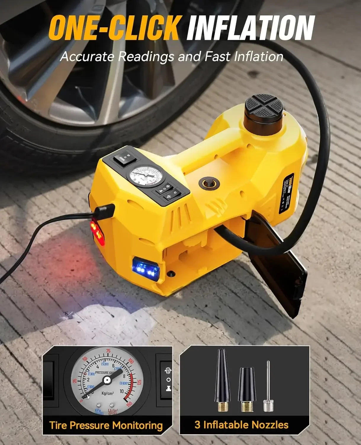 Taskstar Electric Car Jack Kit with Impact Wrench 5 Ton